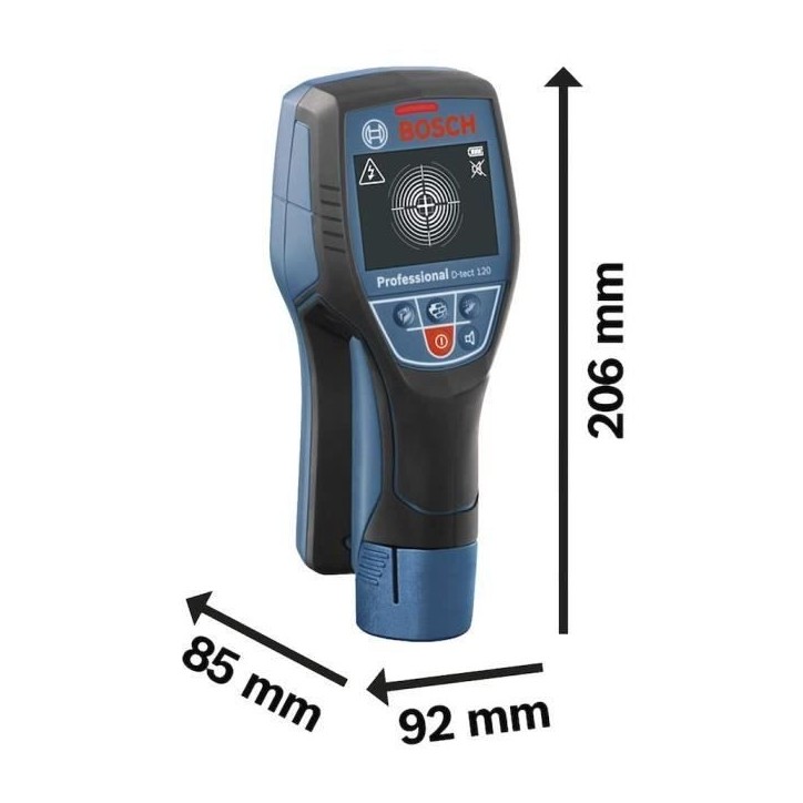 Détecteur mural Bosch Professional D-Tect 120 + Housse - 0601081303 Détecteur mural Bosch Professional D-Tect 120 + Housse - 0601081303