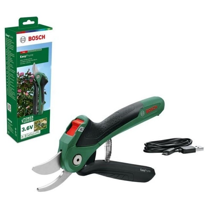 Sécateur sans fil Bosch - EasyPrune Bosch (450 coupes par charge de batterie, coupe jusqu'a 25 mm)
