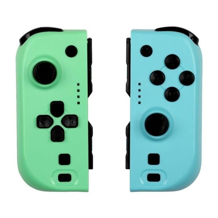 Manettes Joypads - Nintendo Switch et Switch OLED - KONIX - Autonomie 8 h - Fonction vibration - Vert et bleu Manettes Joypads - Nintendo Switch et Switch OLED - KONIX - Autonomie 8 h - Fonction vibration - Vert et bleu