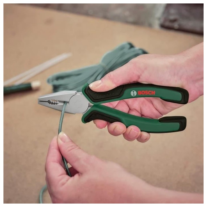 Bosch Home and Garden - Set de 3 pinces (universelle, a bec long, coupante diagonale endurantes ergonomiques)
