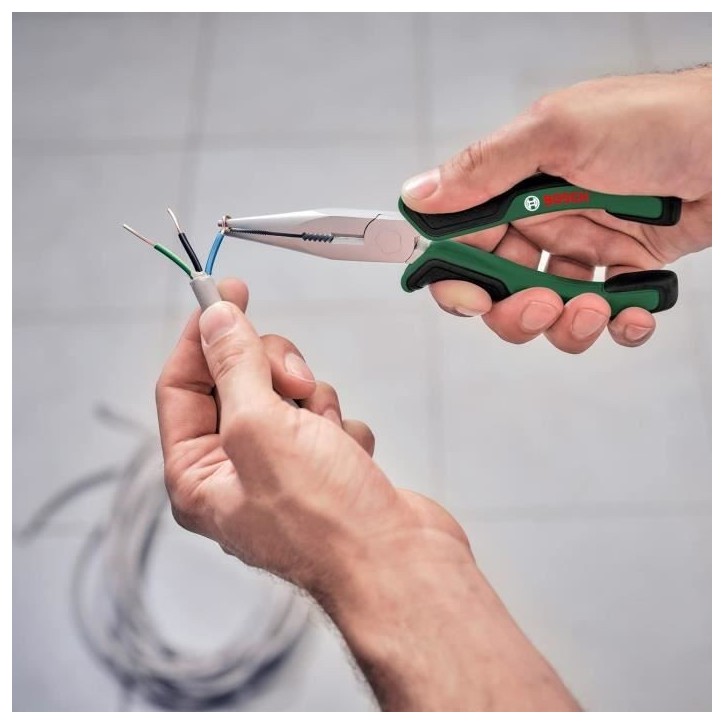 Bosch Home and Garden - Set de 3 pinces (universelle, a bec long, coupante diagonale endurantes ergonomiques)