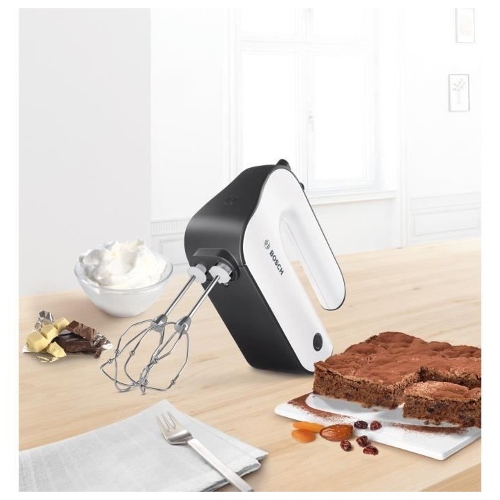 Batteur a main BOSCH MFQ4020 STYLINE - 450W - 5 vitesses + pulse - Blanc/Gris anthracite