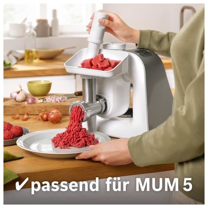 Hachoir a viande pour Kitchen Machine MUM5 - BOSCH - MUZ5FW1 - Disque ajouré en inox (diametre 4.5 mm) Hachoir a viande pour Kitchen Machine MUM5 - BOSCH - MUZ5FW1 - Disque ajouré en inox (diametre 4.5 mm)