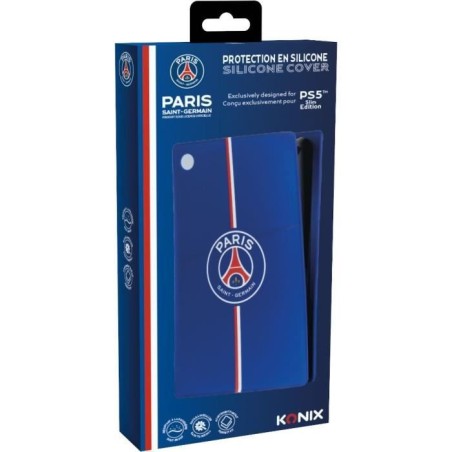 Façade de protection - KONIX - PSG - PS5 Slim - Silicone - Antichoc - Anti-rayures - Bleu
