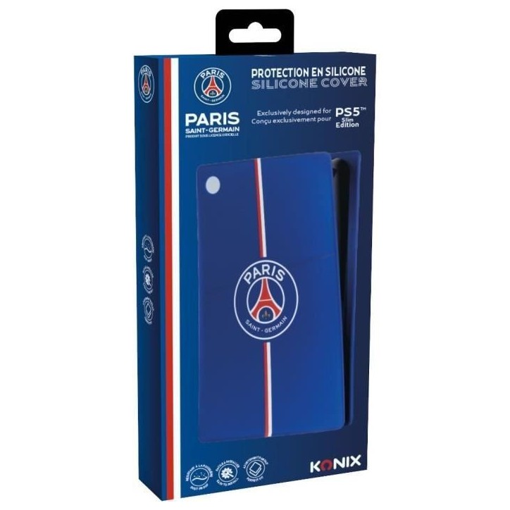 Façade de protection - KONIX - PSG - PS5 Slim - Silicone - Antichoc - Anti-rayures - Bleu Façade de protection - KONIX - PSG - PS5 Slim - Silicone - Antichoc - Anti-rayures - Bleu