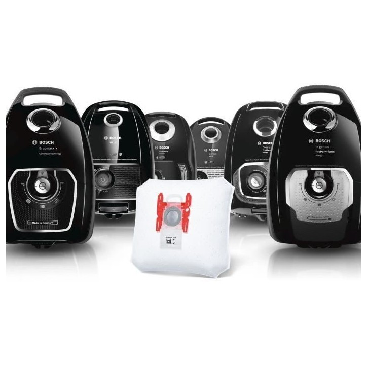 Sacs d'aspirateur - BOSCH - BBZ41FGALL - PowerProtect Type G ALL avec charbon actif - Lot de 4 sacs + 1 filtre
