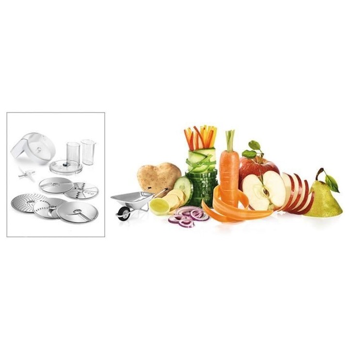 Accessoires pour kitchen machine BOSCH MUM5 - Lot VeggieLove: 1 acc. Râpeur/éminceur - 5 disques