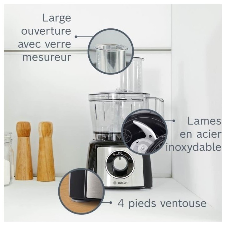Robot multifonctions BOSCH MULTI TALENT MCM3501M - Noir et inox Robot multifonctions BOSCH MULTI TALENT MCM3501M - Noir et inox