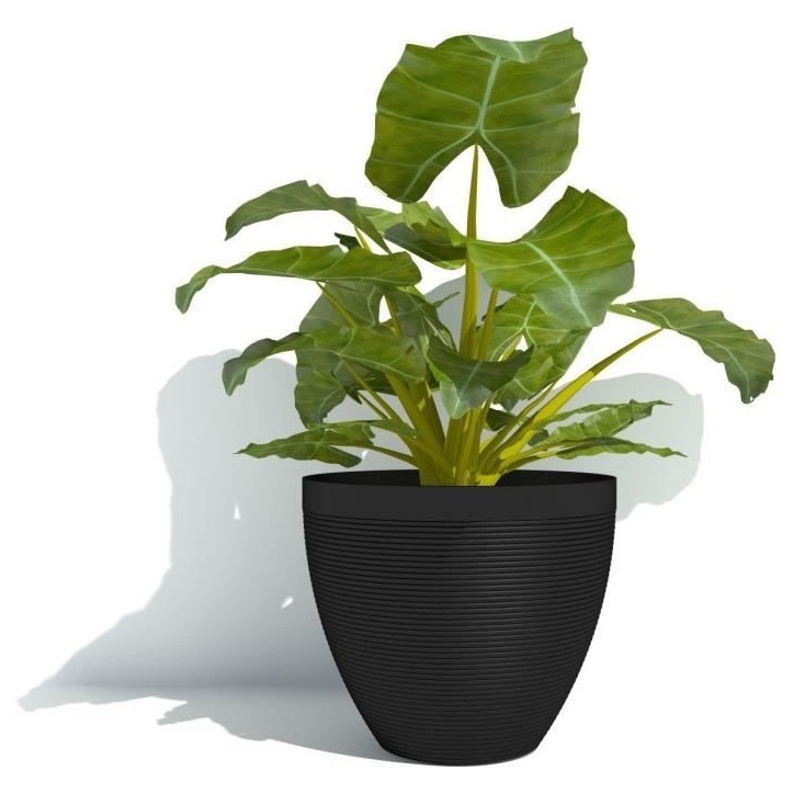 Pot de fleurs - GARDEN ID - Green Care Impact Noir-Anth - 40 x 31 cm - Garanti 10ans - 100% recyclé - Résistant UV/gel