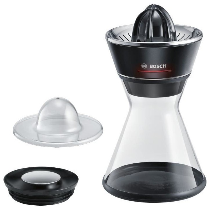 Presse-agrumes - BOSCH - MCP72GPB VitaStyle Citro - Noir / inox brossé - 40 W - LED - récipient verre 1 L - cône universel Presse-agrumes - BOSCH - MCP72GPB VitaStyle Citro - Noir / inox brossé - 40 W - LED - récipient verre 1 L - cône universel