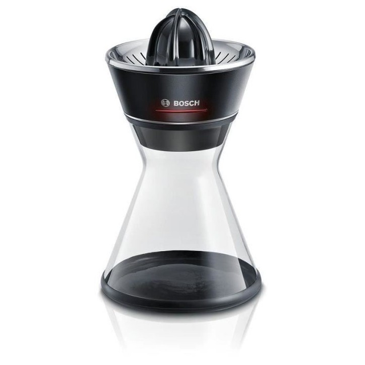 Presse-agrumes - BOSCH - MCP72GPB VitaStyle Citro - Noir / inox brossé - 40 W - LED - récipient verre 1 L - cône universel Presse-agrumes - BOSCH - MCP72GPB VitaStyle Citro - Noir / inox brossé - 40 W - LED - récipient verre 1 L - cône universel