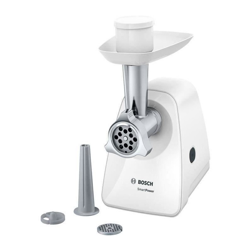 Hachoir a viande - BOSCH - MFW2510W - 2 grilles - Garnisseur de saucis Hachoir a viande - BOSCH - MFW2510W - 2 grilles - Garnisseur de saucis