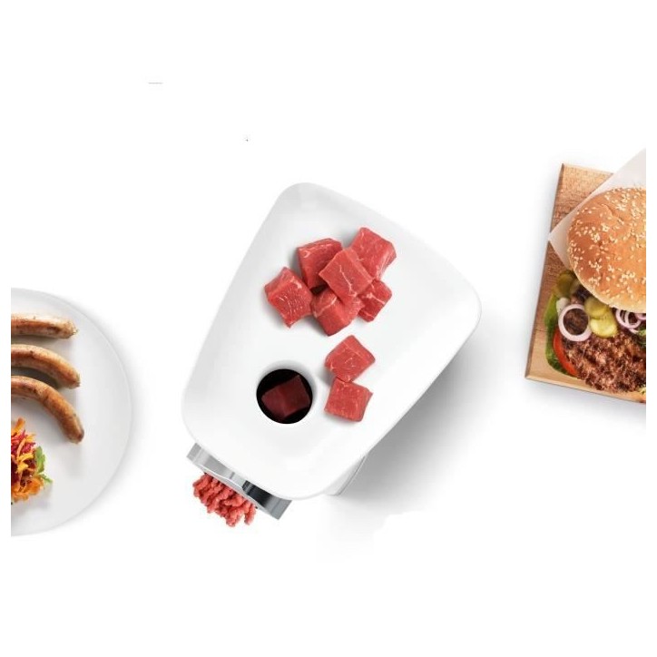 Hachoir a viande - BOSCH - MFW2510W - 2 grilles - Garnisseur de saucisses - Blanc Hachoir a viande - BOSCH - MFW2510W - 2 grilles - Garnisseur de saucisses - Blanc