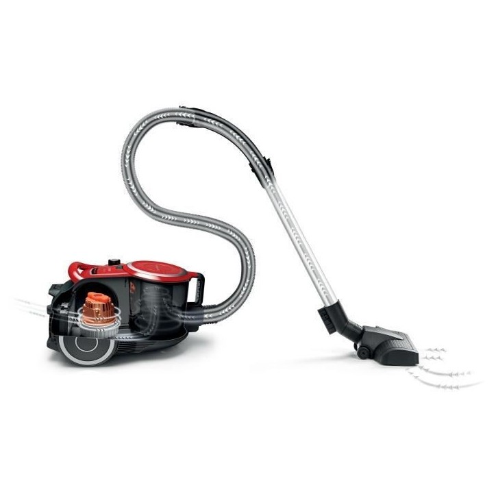 Aspirateur Traineau sans sac - BOSCH - BGC41Q69 - 600 W - ProSilence - 70 dB - Rouge Aspirateur Traineau sans sac - BOSCH - BGC41Q69 - 600 W - ProSilence - 70 dB - Rouge