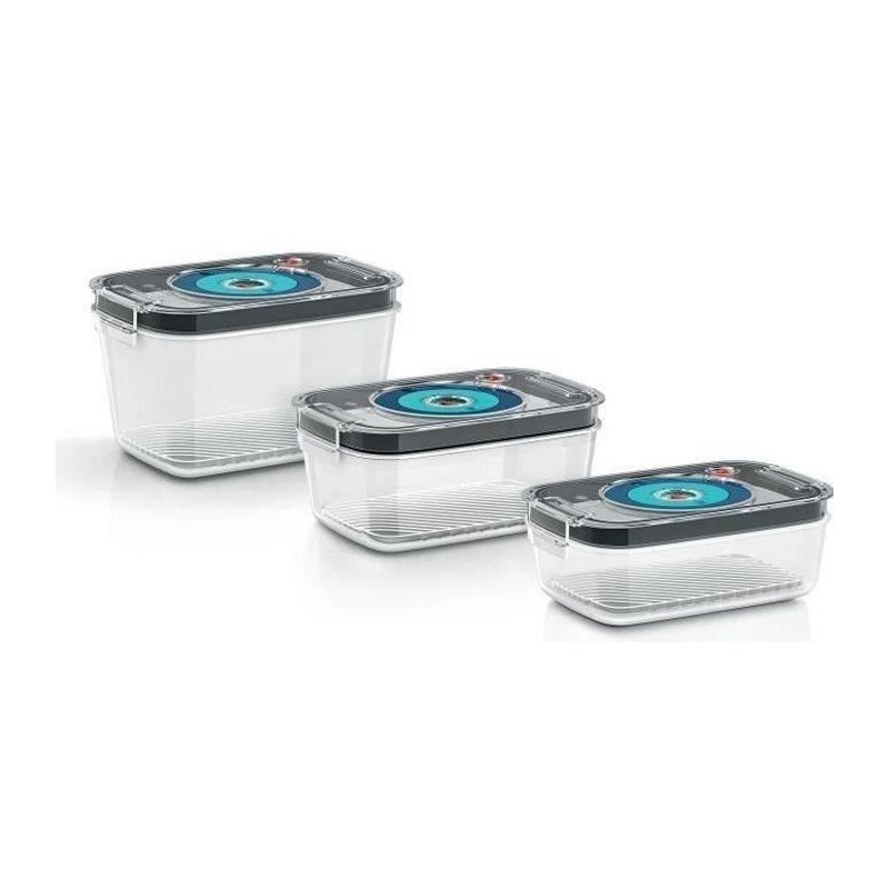 BOSCH - 3 boites de conservation sous vide hermétiques : 0,7L, 1,0L e
