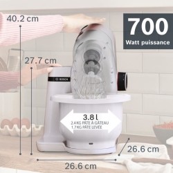 Robot pâtissier BOSCH Serie 2 MUMS2AW00 - 700 W - 4 vitesses - 3,8 L