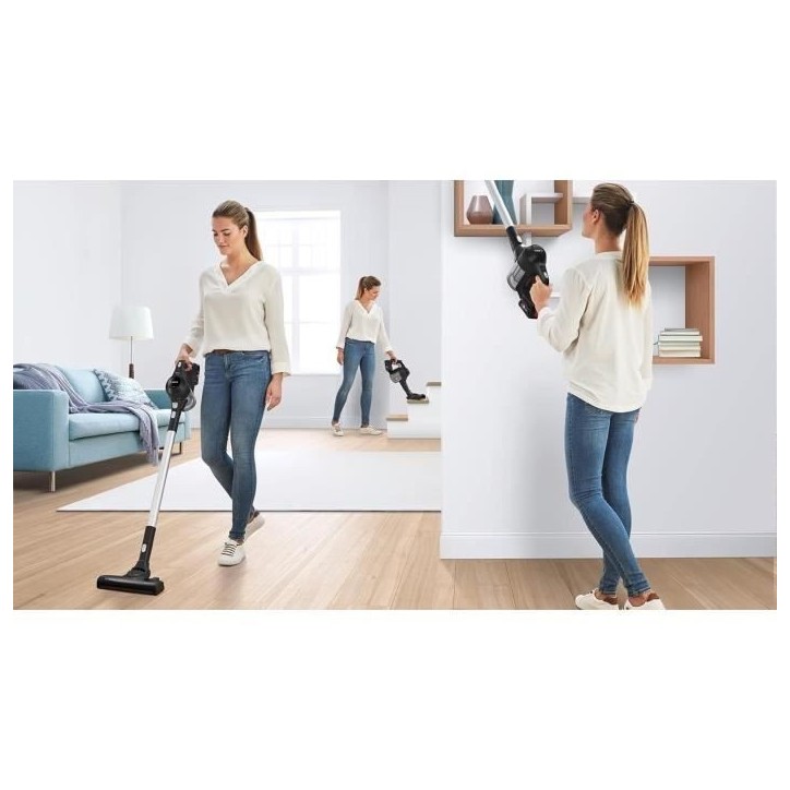 BOSCH BBS611BSC - Aspirateur balai multifonction sans fil - noir - aspirateur a main intégré - 2 vitesses - 30 mn d'autonomie BOSCH BBS611BSC - Aspirateur balai multifonction sans fil - noir - aspirateur a main intégré - 2 vitesses - 30 mn d'autonomie