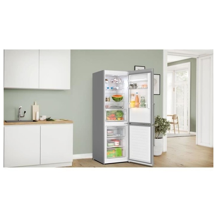 Réfrigérateur combiné BOSCH KGN367ICT SER4 - Classe C - Capacité 321L - H186 x L60 x P66,50 cm - Inox Réfrigérateur combiné BOSCH KGN367ICT SER4 - Classe C - Capacité 321L - H186 x L60 x P66,50 cm - Inox