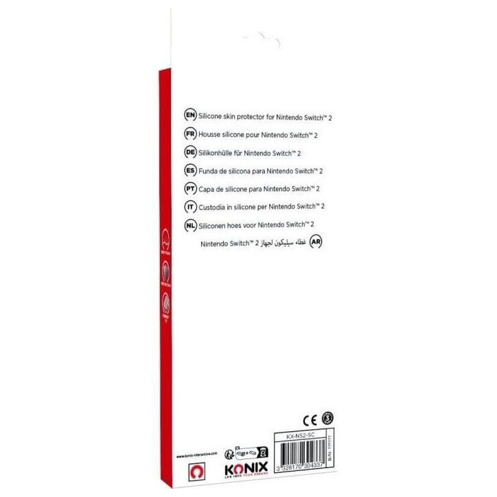 Coque de protection console - KONIX - Nintendo Switch 2 - Silicone - Antidérapant - Antichoc - Anti-rayures - Anti-poussiere -