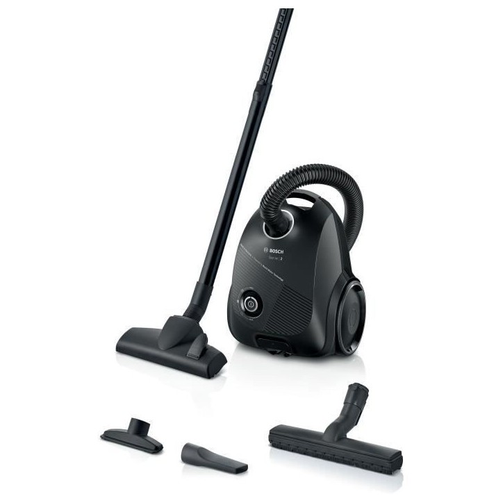 Aspirateur Traineau avec sac - BOSCH BGLS2BA1H Serie 2 - 600 W - Capacité du sac 3,5L - Filtre microfiltre lavable