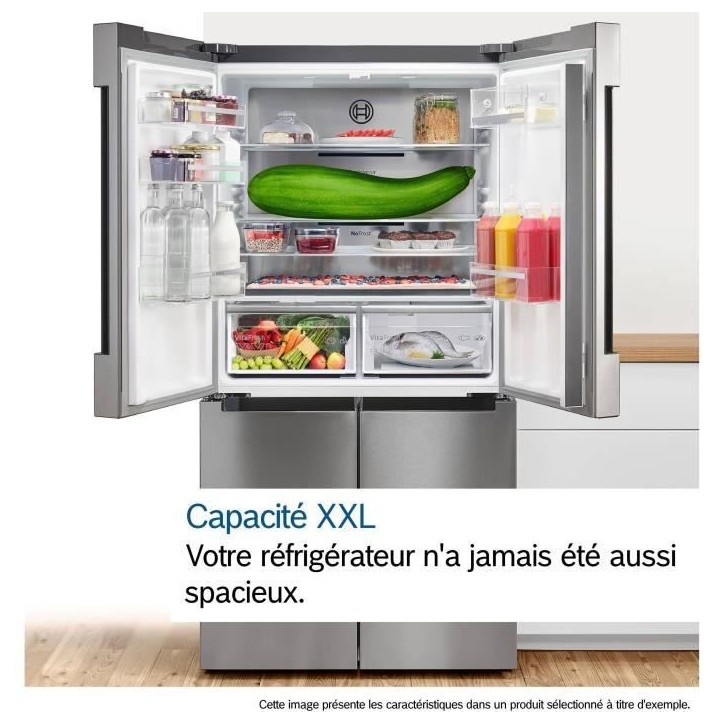 Réfrigérateur combiné - BOSCH SER4 - KFN96AXEA - Multi-portes - Classe E - 605 L - 183 x 90,5 x 73,1 cm - Acier brossé Réfrigérateur combiné - BOSCH SER4 - KFN96AXEA - Multi-portes - Classe E - 605 L - 183 x 90,5 x 73,1 cm - Acier brossé