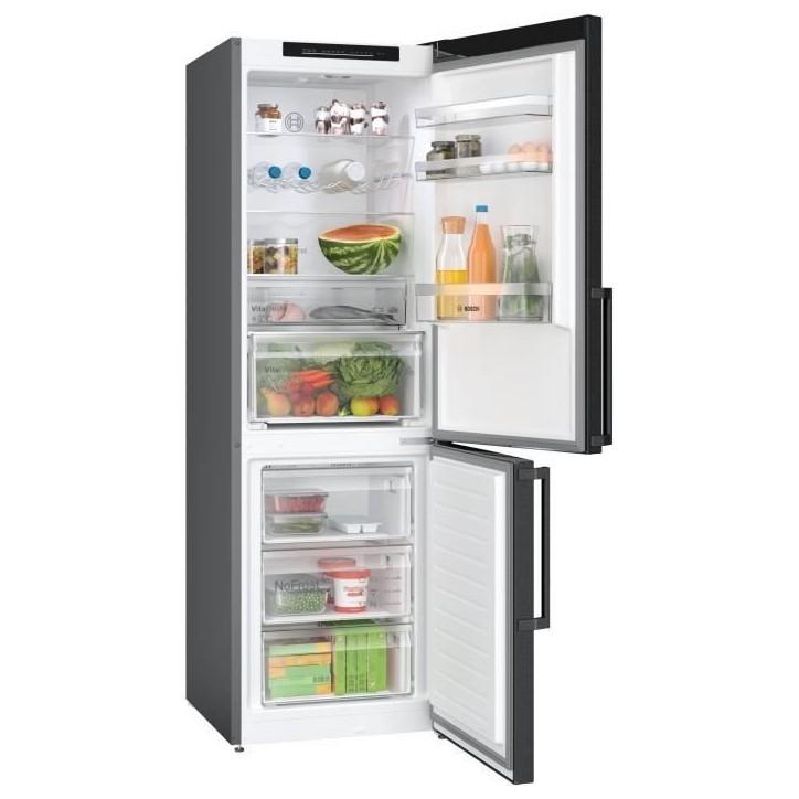 Réfrigérateur combiné - BOSCH - KGN36VXCT - Classe C - 321 L - 186 x 60 x 66,50 cm - Acier brossé noir Réfrigérateur combiné - BOSCH - KGN36VXCT - Classe C - 321 L - 186 x 60 x 66,50 cm - Acier brossé noir
