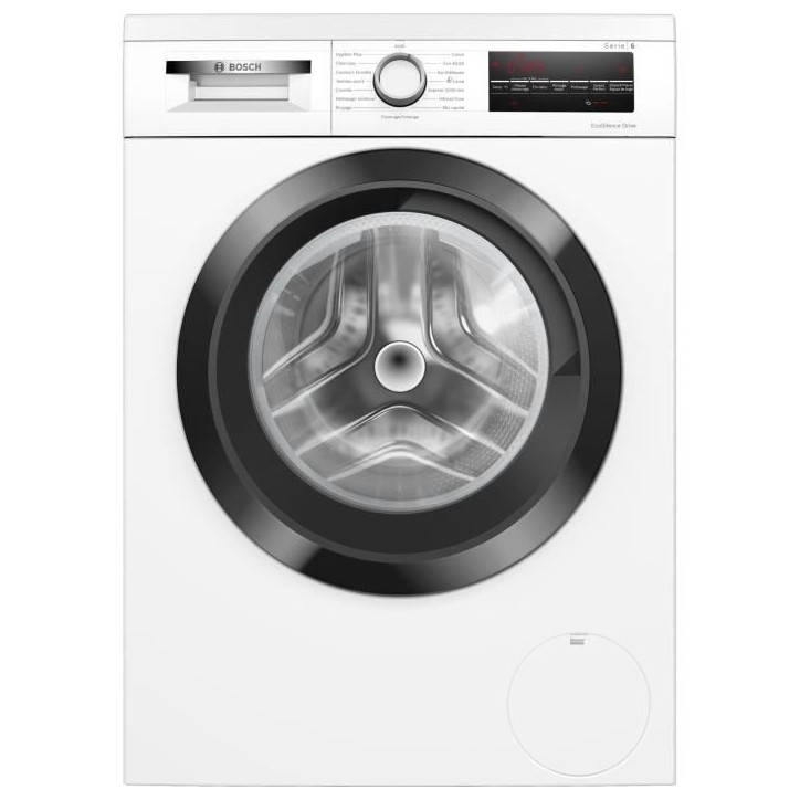Lave-linge hublot BOSCH WUU28T18FR SER6 - 8 kg - Induction - L60cm - 1400 trs/min - Classe A - Vapeur - Blanc Lave-linge hublot BOSCH WUU28T18FR SER6 - 8 kg - Induction - L60cm - 1400 trs/min - Classe A - Vapeur - Blanc