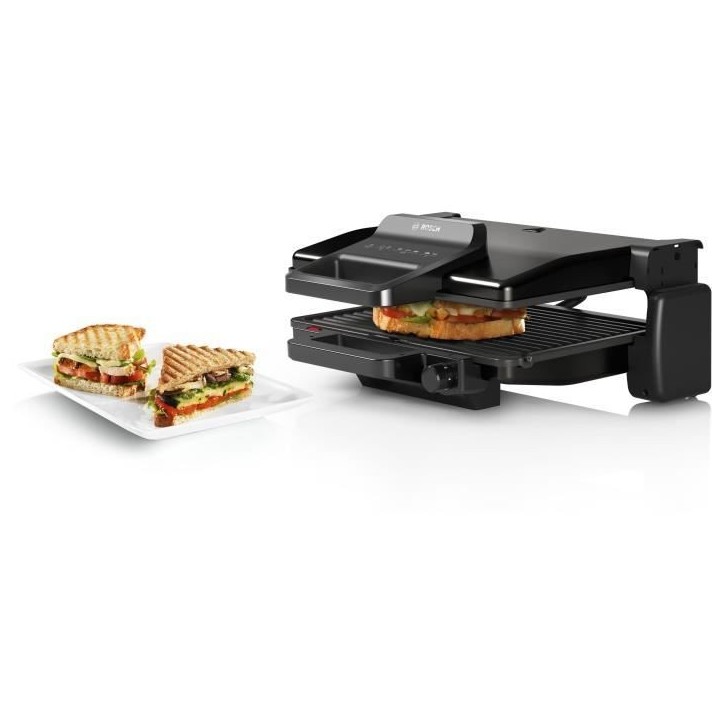 Grille-Viande - BOSCH - TCG3323 - Noir Mat - 2000W - thermostat 5 niveaux - 3 positions : mode grill ou four, pierrade