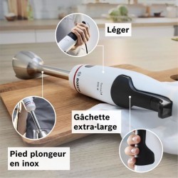 Mixeur plongeant - BOSCH - MSM4W221 - 600 W - 4 lames aiguiseés - Bol