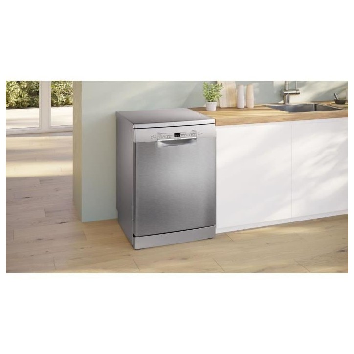 Lave-vaisselle pose libre BOSCH SMS2HVI02E SER2 - 14 couverts - Induction - L60cm - 46 dB - tiroir a couverts - Inox Lave-vaisselle pose libre BOSCH SMS2HVI02E SER2 - 14 couverts - Induction - L60cm - 46 dB - tiroir a couverts - Inox