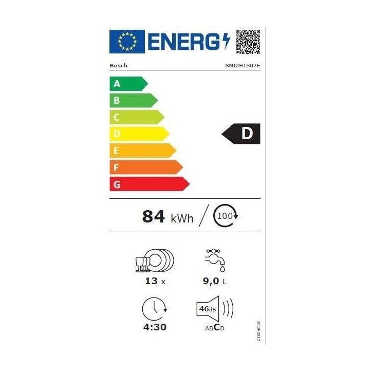Lave-vaisselle semi-encastrable BOSCH SMI2HTS02E SER2 - 13 couverts - Induction - L60cm - 46 dB - Acier Brossé Lave-vaisselle semi-encastrable BOSCH SMI2HTS02E SER2 - 13 couverts - Induction - L60cm - 46 dB - Acier Brossé