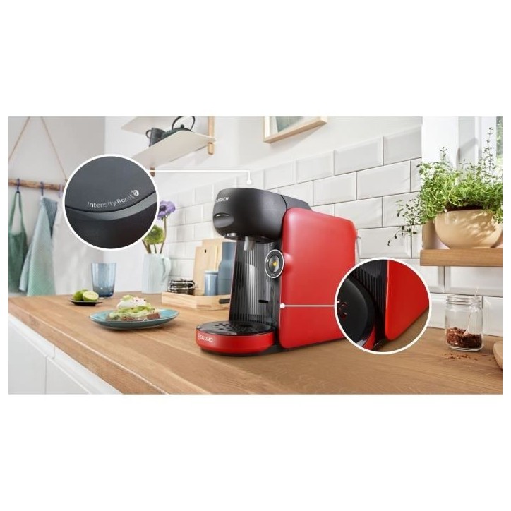 Machine a café multi-boissons - BOSCH TASSIMO - TAS163E - T16 Finesse - 1400 W - 0,7 l - Rouge Machine a café multi-boissons - BOSCH TASSIMO - TAS163E - T16 Finesse - 1400 W - 0,7 l - Rouge