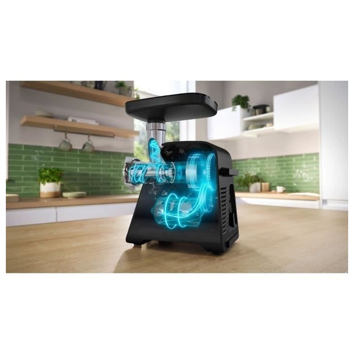 Hachoir a viande BOSCH Série 6 MFWS650B - 500 W - 3,5 kg/mn - 3 grilles de hachoir - Noir