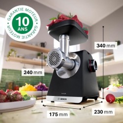 Hachoir a viande BOSCH Série 6 MFWS660B - 500 W - 3 grilles de hachoi