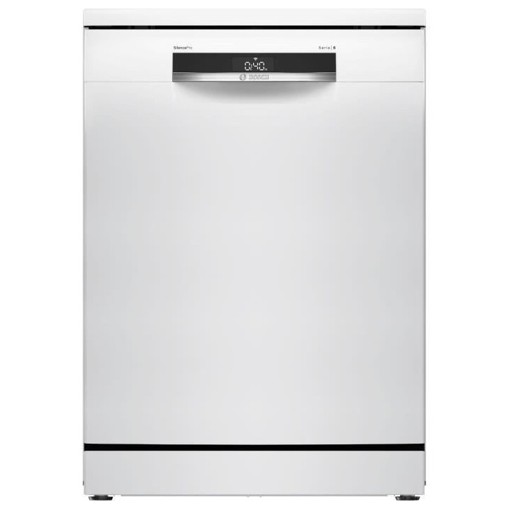Lave-vaisselle pose libre BOSCH SSMS6ZCW12F SER6 - 14 couverts - Induction - L60cm - 38 dB - tiroir a couverts - Blanc