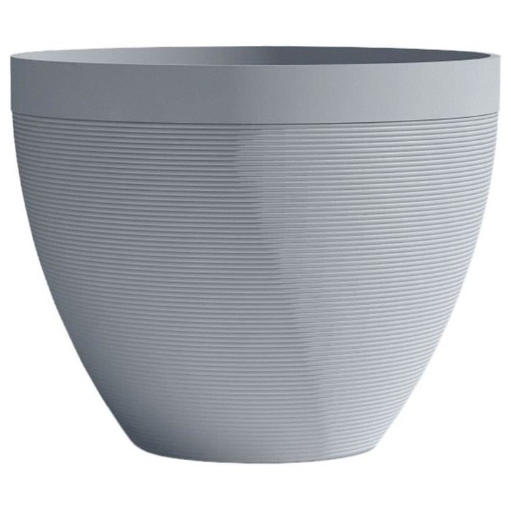 Pot de fleurs - GARDEN ID - Green Care Impact Bleu-Gris - 50 x 41 cm - Garanti 10ans - 100% recyclé - Résistant UV/gel
