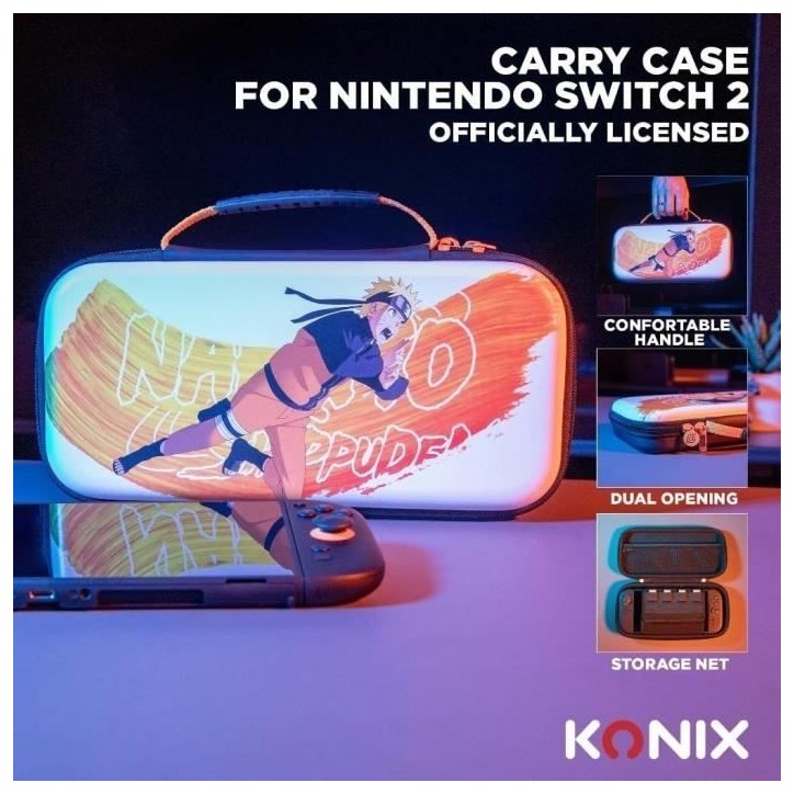 Housse de protection et transport - KONIX - Naruto Shippuden Nintendo Switch 2 - Rangement accessoires - Motif Naruto - Blanc Housse de protection et transport - KONIX - Naruto Shippuden Nintendo Switch 2 - Rangement accessoires - Motif Naruto - Blanc