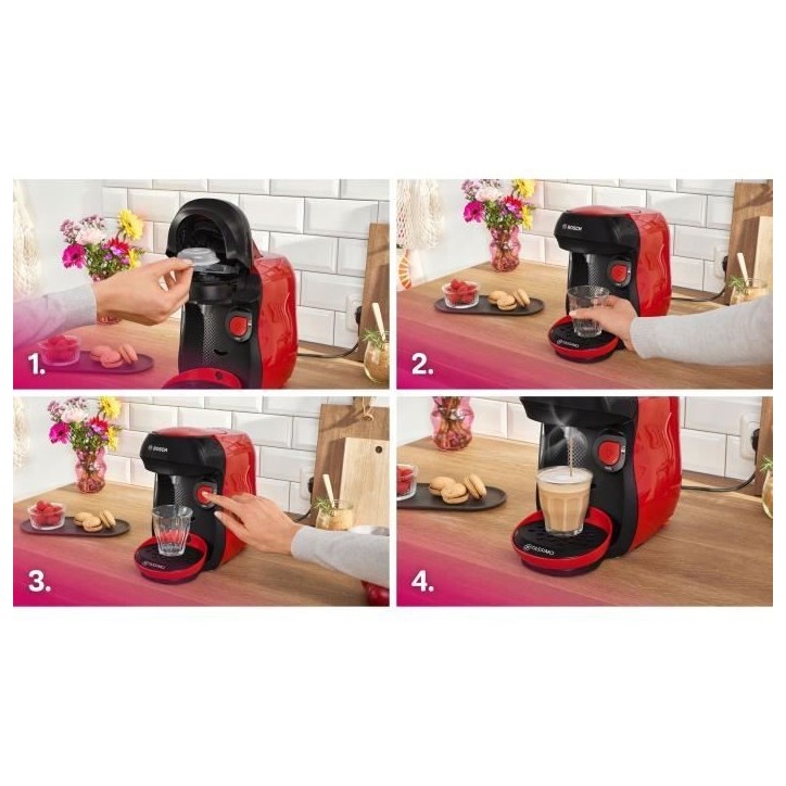 Machine a café multi-boissons - BOSCH - TASSIMO - T10 Happy rouge - 1400 W Machine a café multi-boissons - BOSCH - TASSIMO - T10 Happy rouge - 1400 W