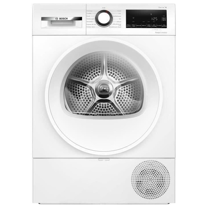 Seche-linge pompe a chaleur BOSCH WQG1420DFR SER6 - 9 kg - Induction - L60cm - Blanc Seche-linge pompe a chaleur BOSCH WQG1420DFR SER6 - 9 kg - Induction - L60cm - Blanc