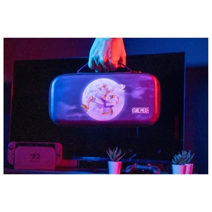 Housse de protection et transport - KONIX - One Piece Nintendo Switch 2 - Rangement accessoires - Motif Luffy Gear 5 - Bleu Housse de protection et transport - KONIX - One Piece Nintendo Switch 2 - Rangement accessoires - Motif Luffy Gear 5 - Bleu