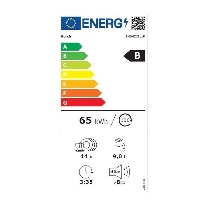 Lave-vaisselle pose libre BOSCH SMS6ZCI11F SER6 - 14 couverts - Induction - L60cm - 40 dB - Classe B - tiroir a couverts - Inox Lave-vaisselle pose libre BOSCH SMS6ZCI11F SER6 - 14 couverts - Induction - L60cm - 40 dB - Classe B - tiroir a couverts - Inox