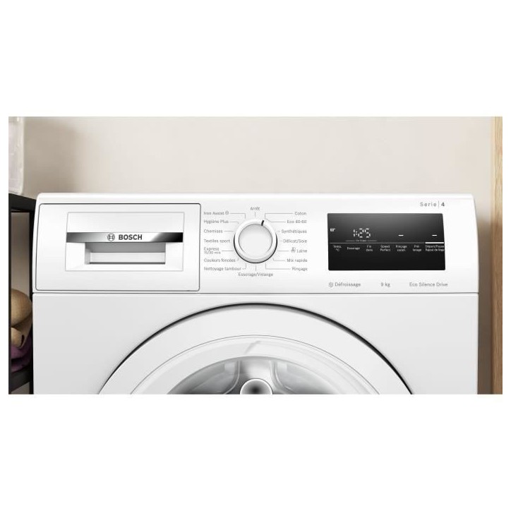 Lave-linge hublot BOSCH WAN24209FR SER4 - 9 kg - Induction - L60cm - 1200 trs/min - Classe A - Vapeur- Blanc Lave-linge hublot BOSCH WAN24209FR SER4 - 9 kg - Induction - L60cm - 1200 trs/min - Classe A - Vapeur- Blanc