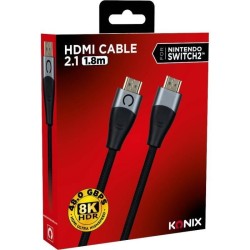 Câble HDMI 2.1 - KONIX - Nintendo Switch 2 - Compatibilité 4K et 8K