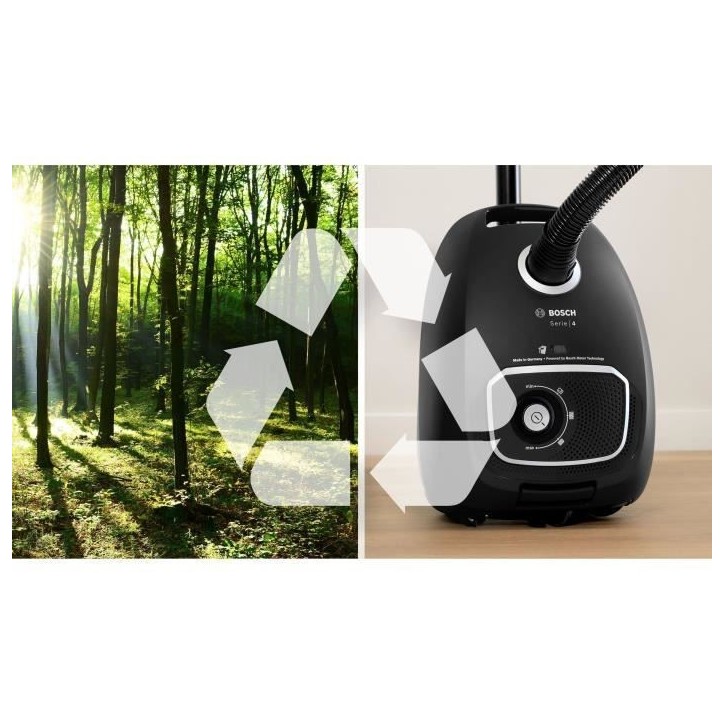 BOSCH Serie 4 BGB41BA1 - Aspirateur traineau sac - Rayon d'action 11 m - Capacité sac 4L - 75 dB - 700 W - Noir BOSCH Serie 4 BGB41BA1 - Aspirateur traineau sac - Rayon d'action 11 m - Capacité sac 4L - 75 dB - 700 W - Noir