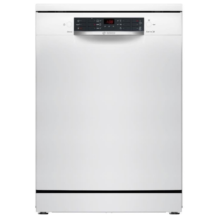 Lave-vaisselle pose libre BOSCH SMS26AW01F SER2 - 12 couverts - Induction - L60cm - 48 dB - Blanc