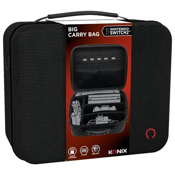 Sacoche de protection et transport - KONIX - Big Carry Case Nintendo Switch 2 - Rangement accessoires - 14 compartiments jeux - Sacoche de protection et transport - KONIX - Big Carry Case Nintendo Switch 2 - Rangement accessoires - 14 compartiments jeux -