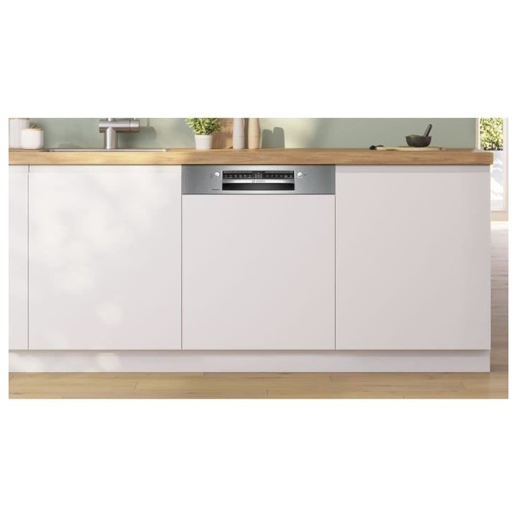 Lave-vaisselle semi-encastrable BOSCH SMI6ZCS10E SER6 - 14 couverts - Induction - L60cm - 40 dB - Classe B - tiroir - Acier Bros
