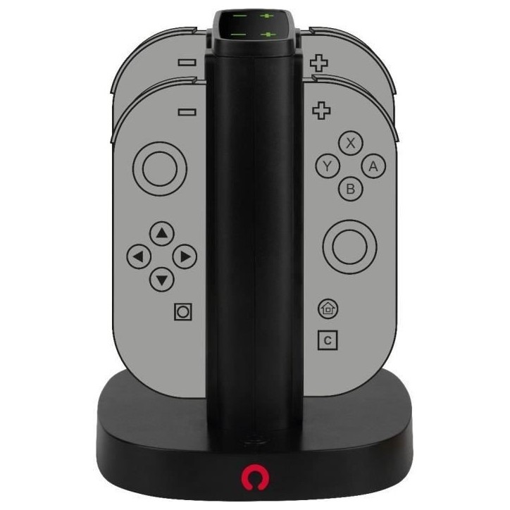 Station de rechargement - KONIX - 2 paires de manettes Joy-Con - Indicateur de charge LED - Connexion USB-A - Noir Station de rechargement - KONIX - 2 paires de manettes Joy-Con - Indicateur de charge LED - Connexion USB-A - Noir