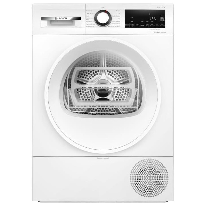 Seche-linge pompe a chaleur BOSCH SER6 WQG133DTFR - 8 kg - Induction - L60cm - Classe C - Blanc