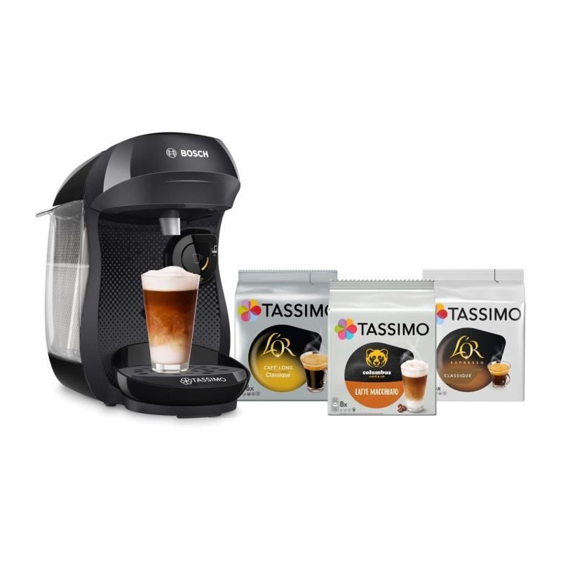 Machine a café Tassimo Happy noir + 3 packs de T- Discs - BOSCH - TAS